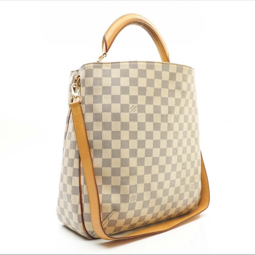 Rare Louis Vuitton Soffi Damier Azur Shoulder Bag Authentic Classic Summer - Picture 7 of 13